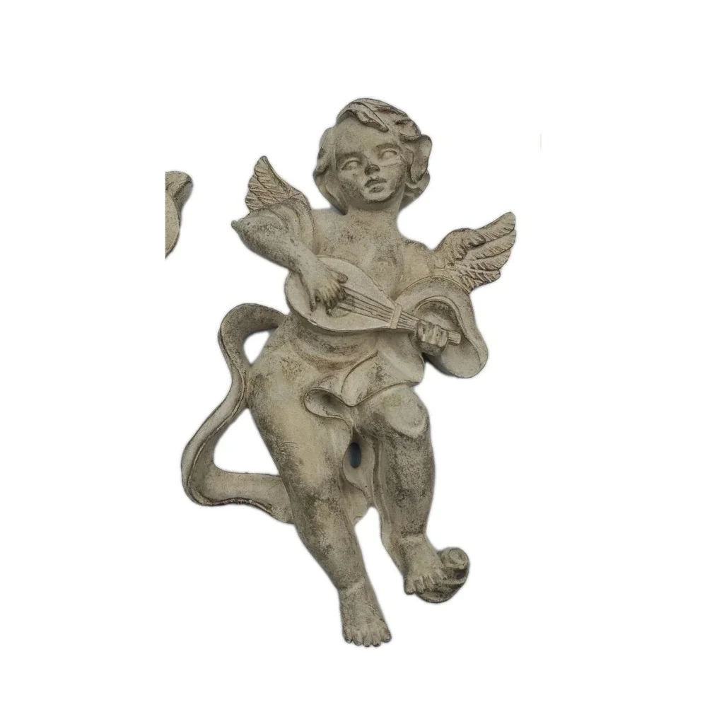 Set Of 3 Cherub Musical Angels Wall Hanging Home Decor